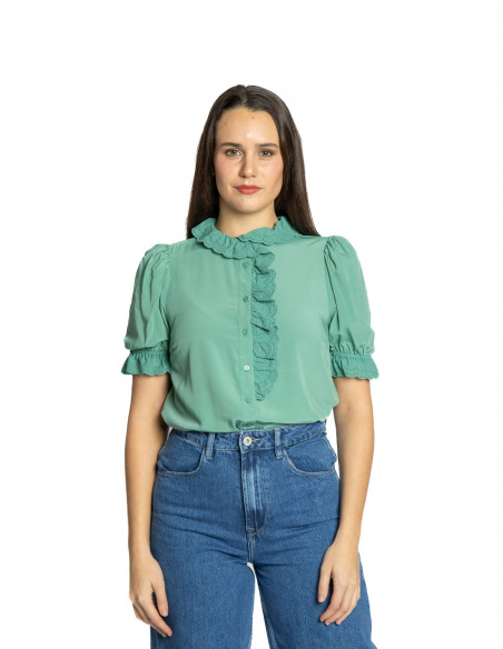 camisa verde menta bordados reggie sommes demode zaragoza