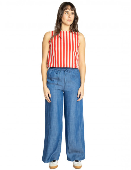 pantalon denim fluido paperbag compañia fantastica sommes demode zaragoza