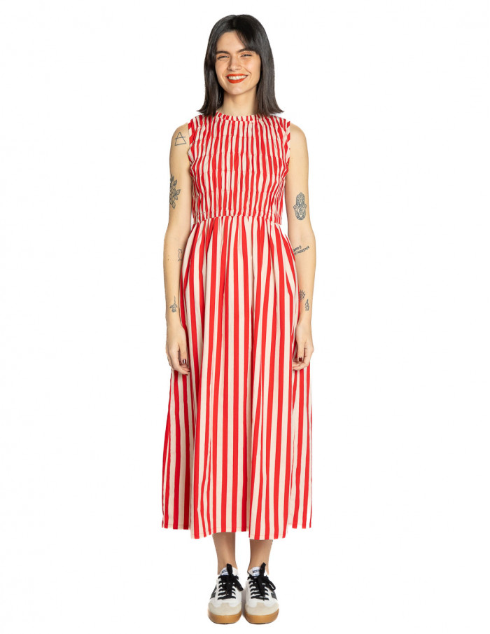 vestido nido de abeja rayas rojas y blancas compañia fantastica sommes demode zaragoza
