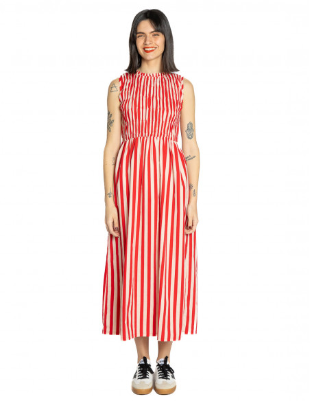 vestido nido de abeja rayas rojas y blancas compañia fantastica sommes demode zaragoza