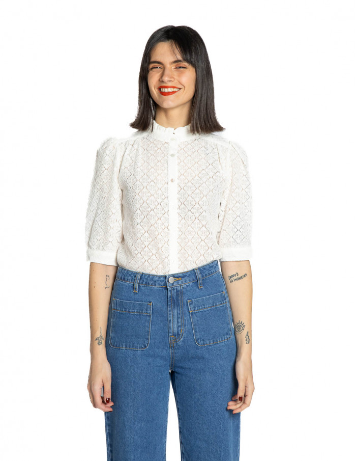camisa blanca encaje kathleen artlove sommes demode zaragoza