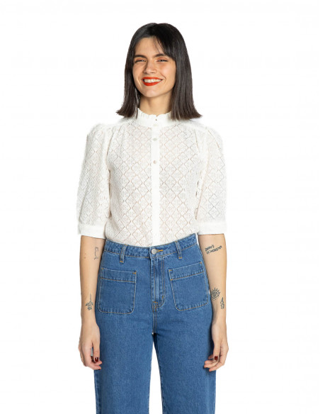 camisa blanca encaje kathleen artlove sommes demode zaragoza