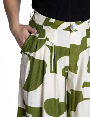 Pantalón palazzo print abstracto verde Skatie Sommes Demode Zaragoza 2