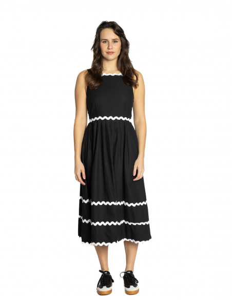 Vestido midi negro picunela Compañía Fantástica Sommes Demode Zaragoza