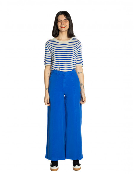 pantalon fluido pinzas azul klein wild pony sommes demode zaragoza