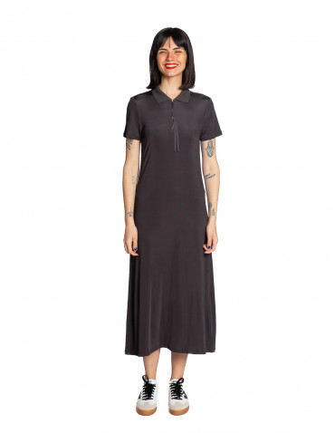 vestido midi cuello polo antracita yaya sommes demode zaragoza