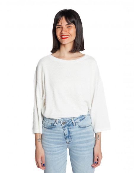 camiseta manga larga textura blanca yruki american vintage sommes demode zaragoza