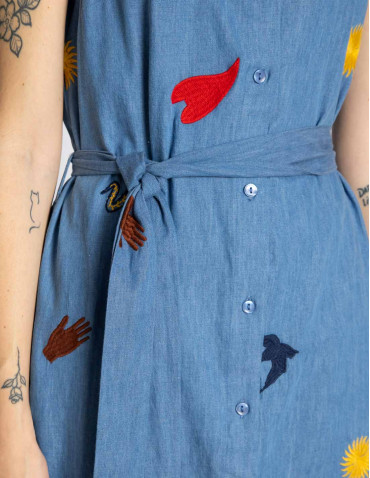 vestido camisero denim bordados pepa loves sommes demode zaragoza 2