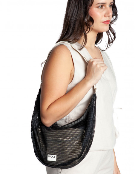 Maxi bolso rejilla negro Onyx Wouf Sommes Demode Zaragoza
