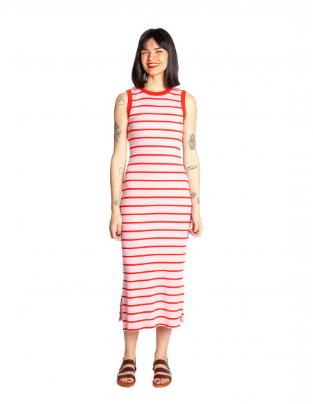 vestido canale rosa rayas rojas brittany sugarhill brighton sommes demode zaragoza