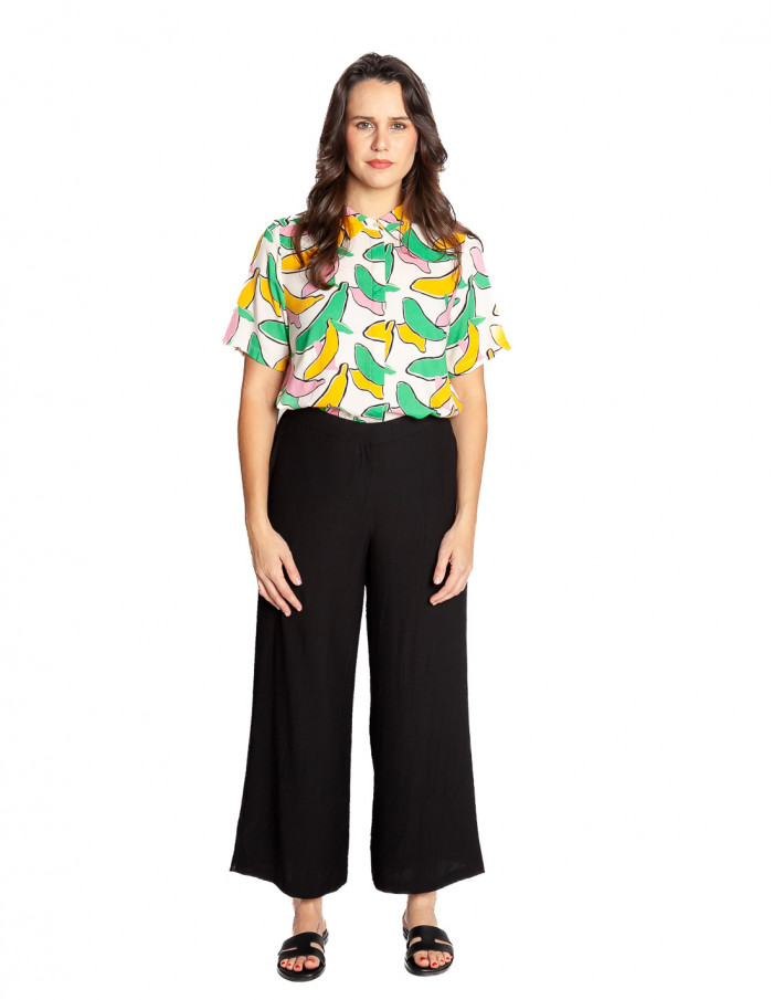 pantalon negro tejido rugoso nice things sommes demode zaragoza