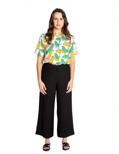 pantalon negro tejido rugoso nice things sommes demode zaragoza