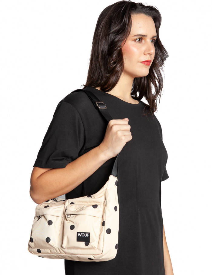 bolso bolsillos beige lunares deauville wouf sommes demode zaragoza