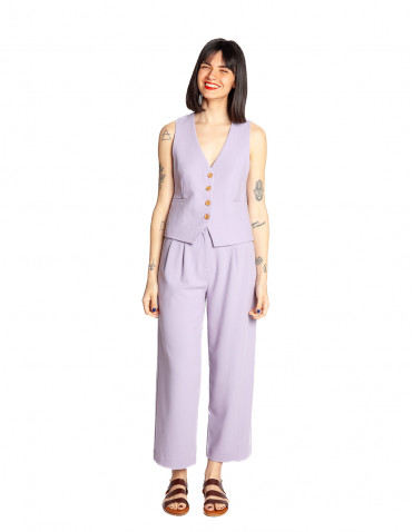 pantalon fluido pinzas lila fintan king louie sommes demode zaragoza