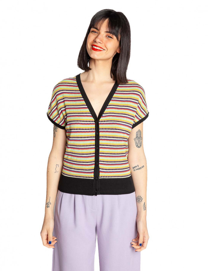 top punto con botones multicolor rocca king louie sommes demode zaragoza