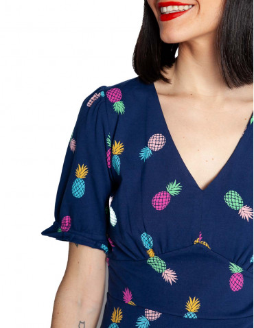vestido midi navy piñas de colores yana sugarhill sommes demode zaragoza 2