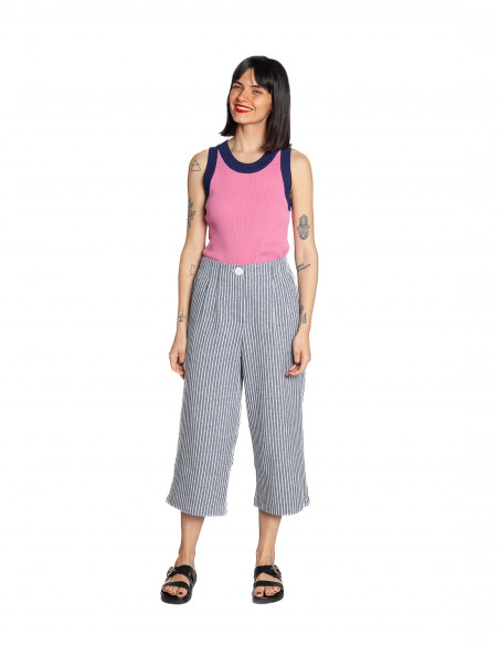 pantalon culotte navy rayas blancas pepa loves sommes demode zaragoza