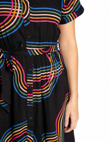 vestido midi negro lineas de colores leigh sugarhill sommes demode zaragoza 2