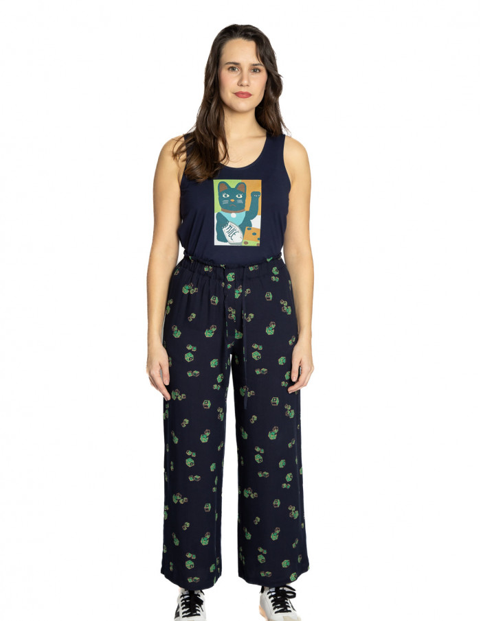 pantalon fluido navy dados suerte nice things sommes demode zaragoza