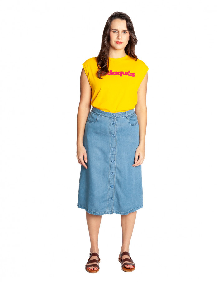 Falda midi denim azul claro Pepa Loves Sommes Demode Zaragoza