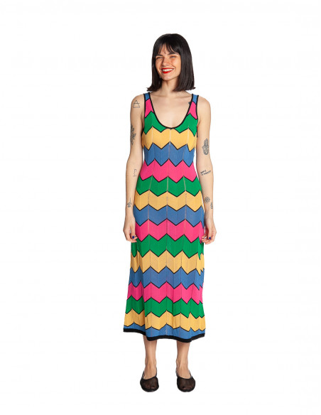 Vestido de punto zigzag colores Pepa Loves Sommes Demode Zaragoza