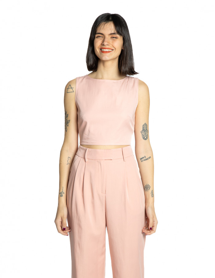 Top escote espalda rosa Lola frnch Sommes Demode Zaragoza