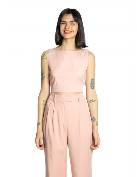 Top escote espalda rosa Lola frnch Sommes Demode Zaragoza