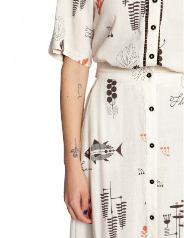 falda midi lino crudo estampado marino meisie sommes demode zaragoza 2