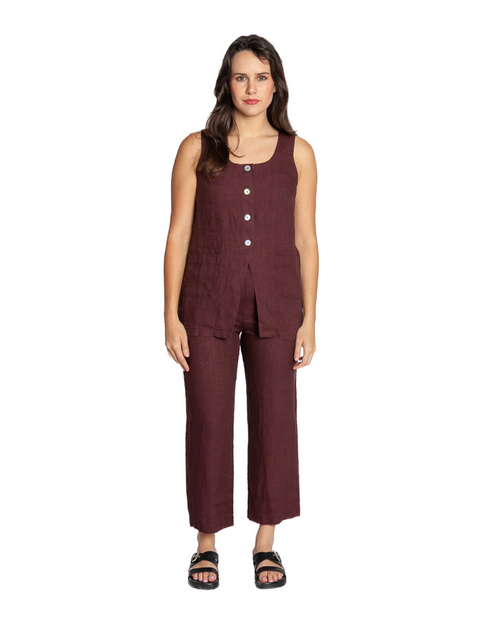 pantalon de lino marron nice things sommes demode zaragoza