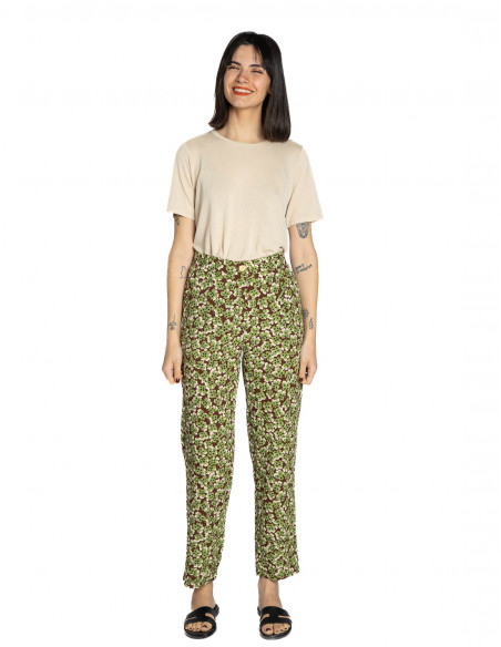 pantalon fluido marron treboles nice things sommes demode zaragoza