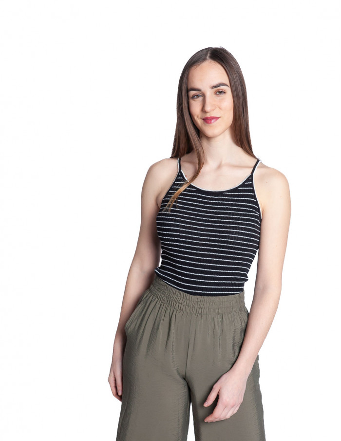 top tirantes negro rayas blancas anne artlove sommes demode zaragoza