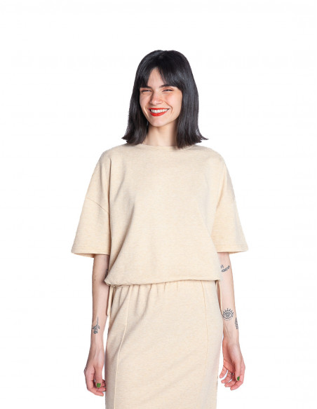 camiseta oversize color vainilla yaya sommes demode zaragoza