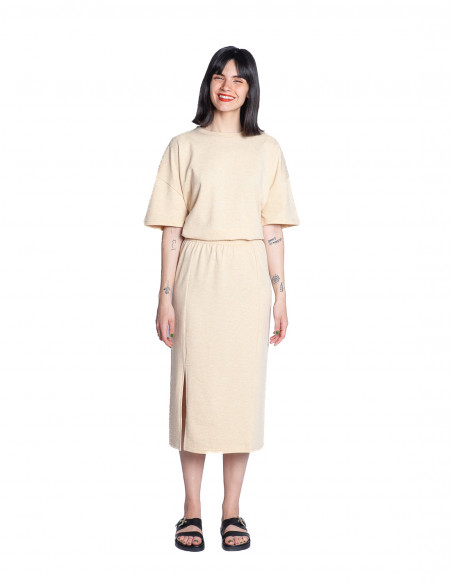 falda midi algodon color vainilla yaya sommes demode zaragoza