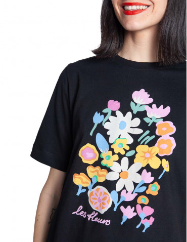 camiseta negra les fleurs vadstena dedicated sommes demode zaragoza 2