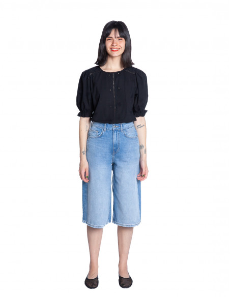 bermudas denim light blue lunana byoung sommes demode