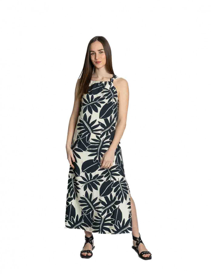 vestido largo floral filodendro wild pony sommes demode zaragoza