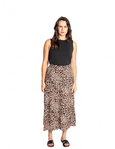 falda midi fluida leopardo joella byoung sommes demode zaragoza