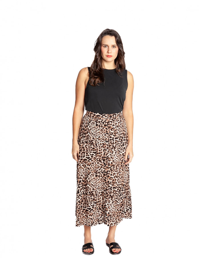 falda midi fluida leopardo joella byoung sommes demode zaragoza