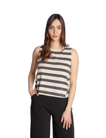 top rayas color beige y  gris sil suite13lab sommes demode zaragoza