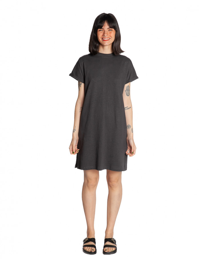 vestido corto antracita eksta dedicated sommes demode zaragoza