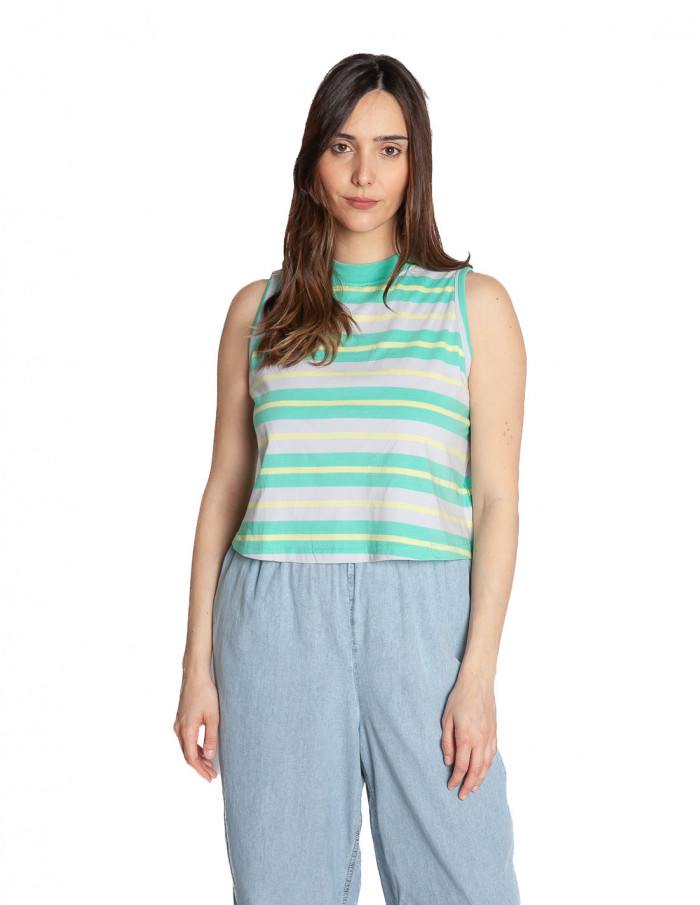 top crop rayas turquesa y lima namsos dedicated sommes demode zaragoza