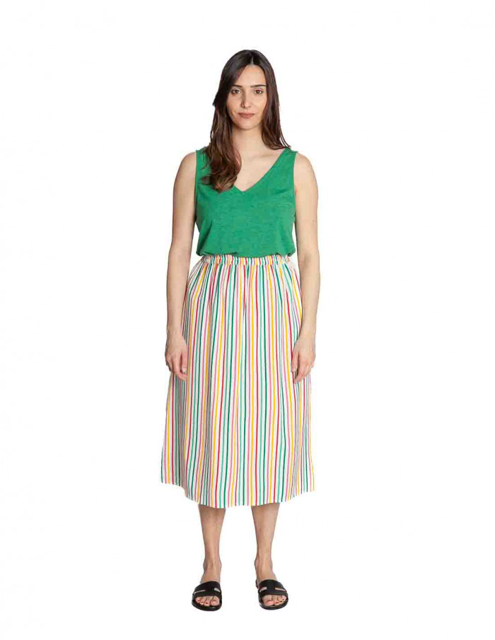 falda midi rayas de colores compañia fantastica sommes demode zaragoza