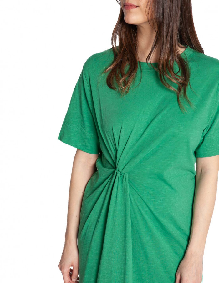 vestido largo detalle fruncido verde ovula sommes demode zaragoza
