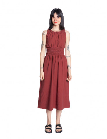 vestido lino escote espalda marron wild pony sommes demode zaragoza