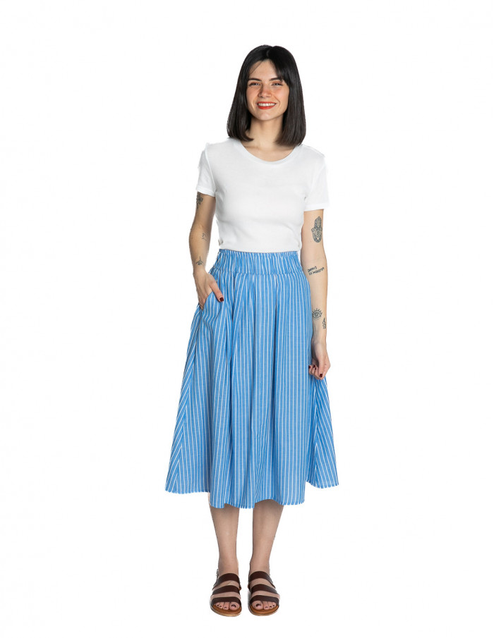falda midi azul rayas blancas wild pony sommes demode zaragoza