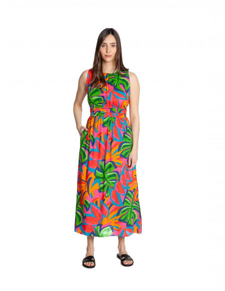 vestido largo estampado floral samba compañia fantastica sommes demode zaragoza