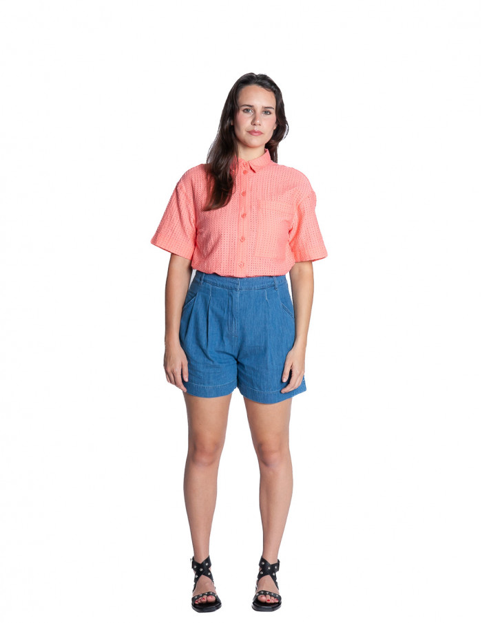 short denim pinzas azul oscuro take cks sommes demode zaragoza