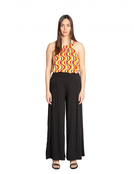 Pantalón palazzo fluido negro Antonia King Louie Sommes Demode Zaragoz