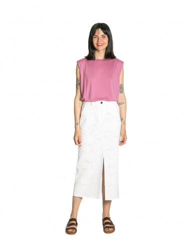 falda midi detalles calados blanca skipper cks sommes demode zaragoza