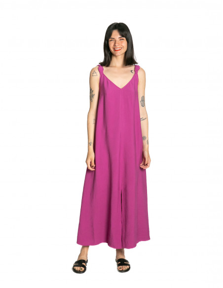 Vestido largo malva nudo hombros Dahlia CKS Sommes Demode Zaragoza